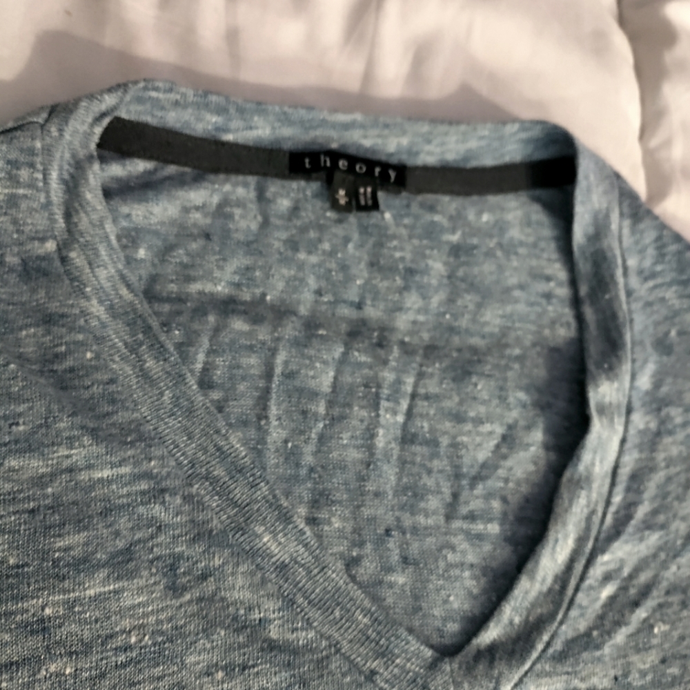 M NWOT Theory 100% Linen Tee